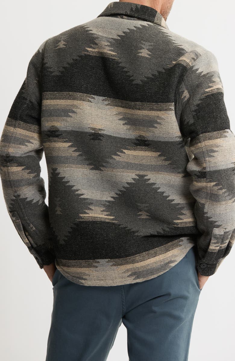 JACHS Geometric Jacquard Faux Shearling Lined Jacket, Alternate, color, Tan Aztec