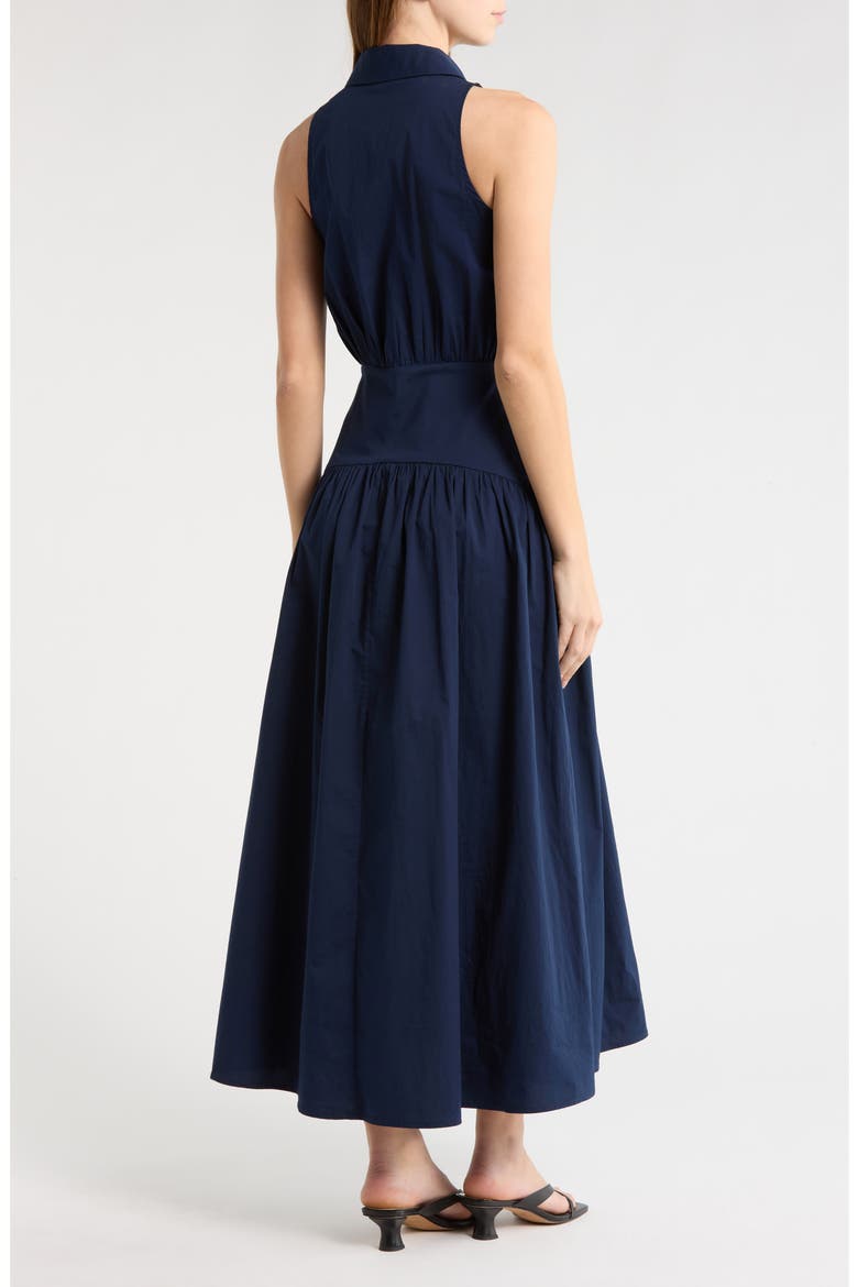 Romy Sleeveless Stretch Cotton Shirtdress, Alternate, color, NAVY