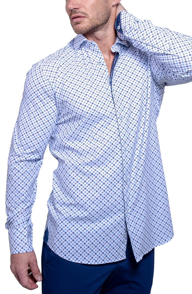 Maceoo Einstein Resistance Contemporary Fit Stretch Button-Up Shirt, Alternate, color, 