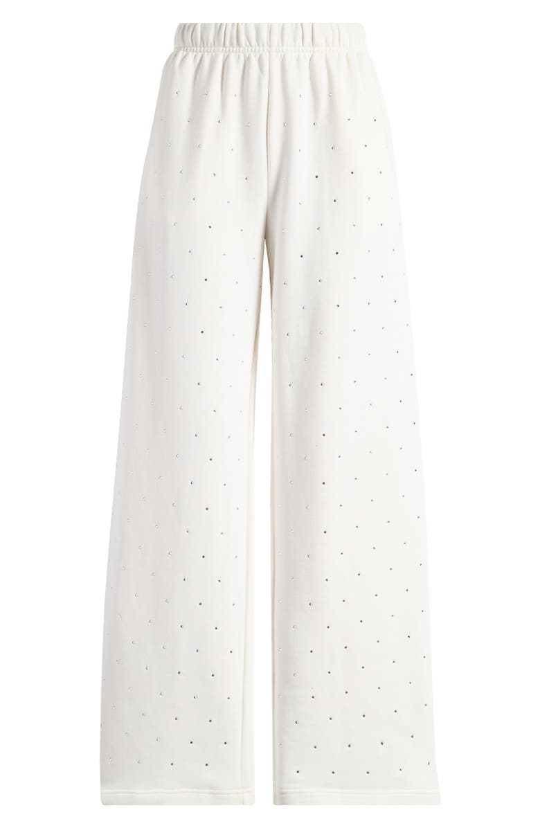 Good American Crystal Wide Leg Sweatpants, Alternate, color, Cloud White001