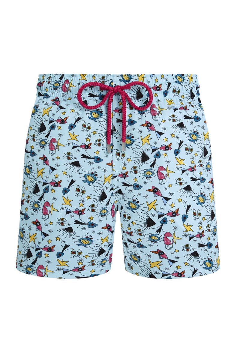 Stretch Short Swim Trunks, Main, color, Island Turquoise
