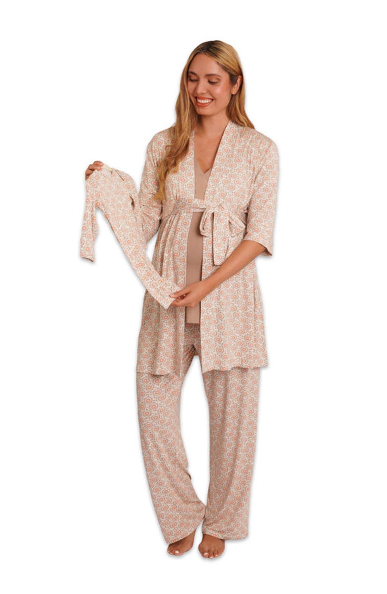 Everly Grey Analise During & After 5-Piece Maternity/Nursing Sleep Set for Mom & Baby, Main, color, Bohemian