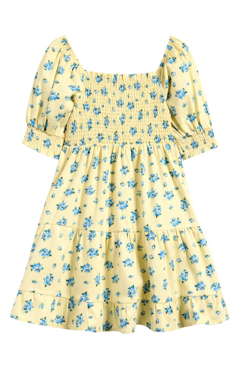 Ava & Yelly Kids' Floral Smocked Tiered Dress, Alternate, color,