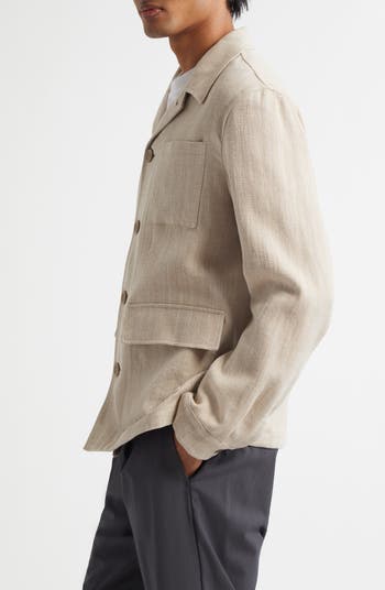 Herno Cotton & Linen Herringbone Jacket | Nordstrom