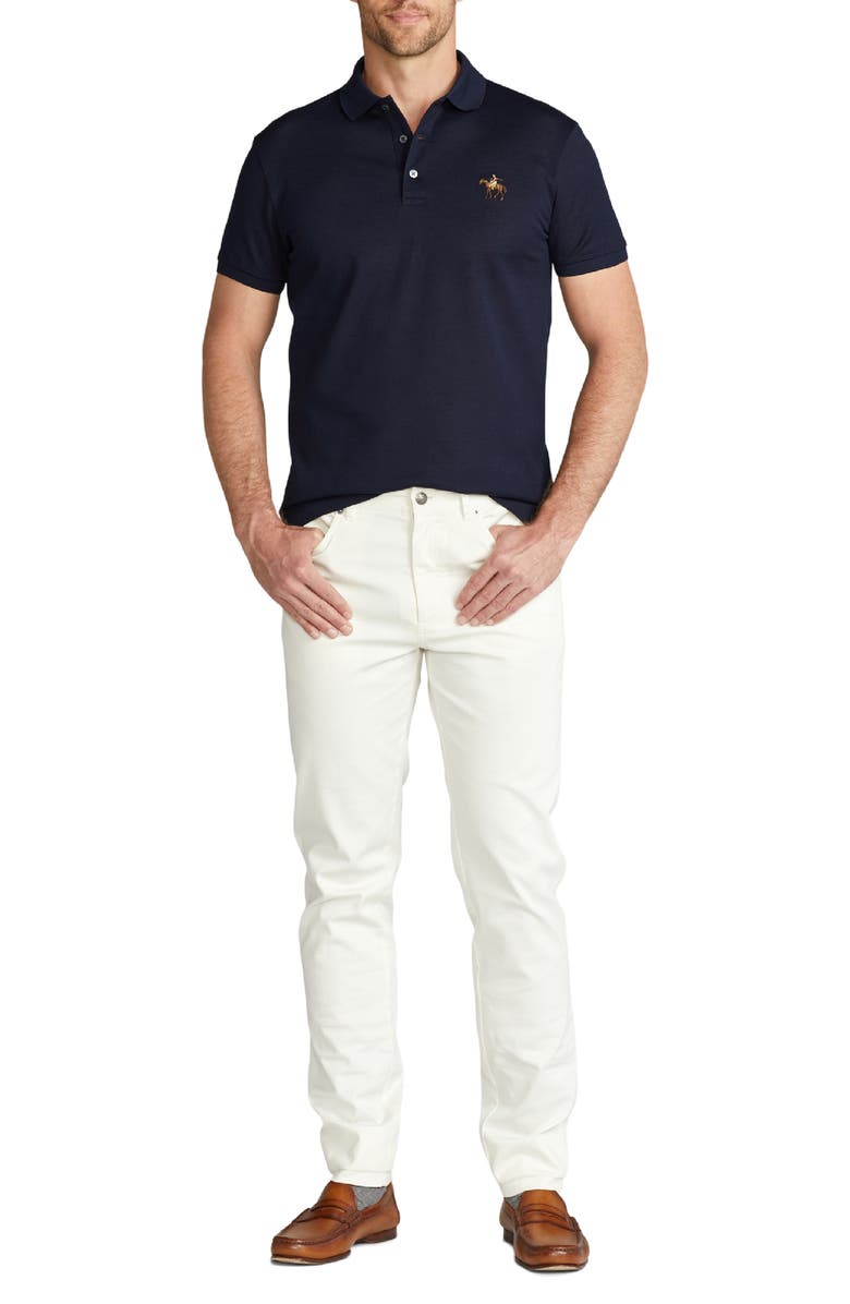 Ralph Lauren Purple Label Slim Fit Logo Embroidered Cotton Piqué Polo, Alternate, color, Classic Chairman Navy