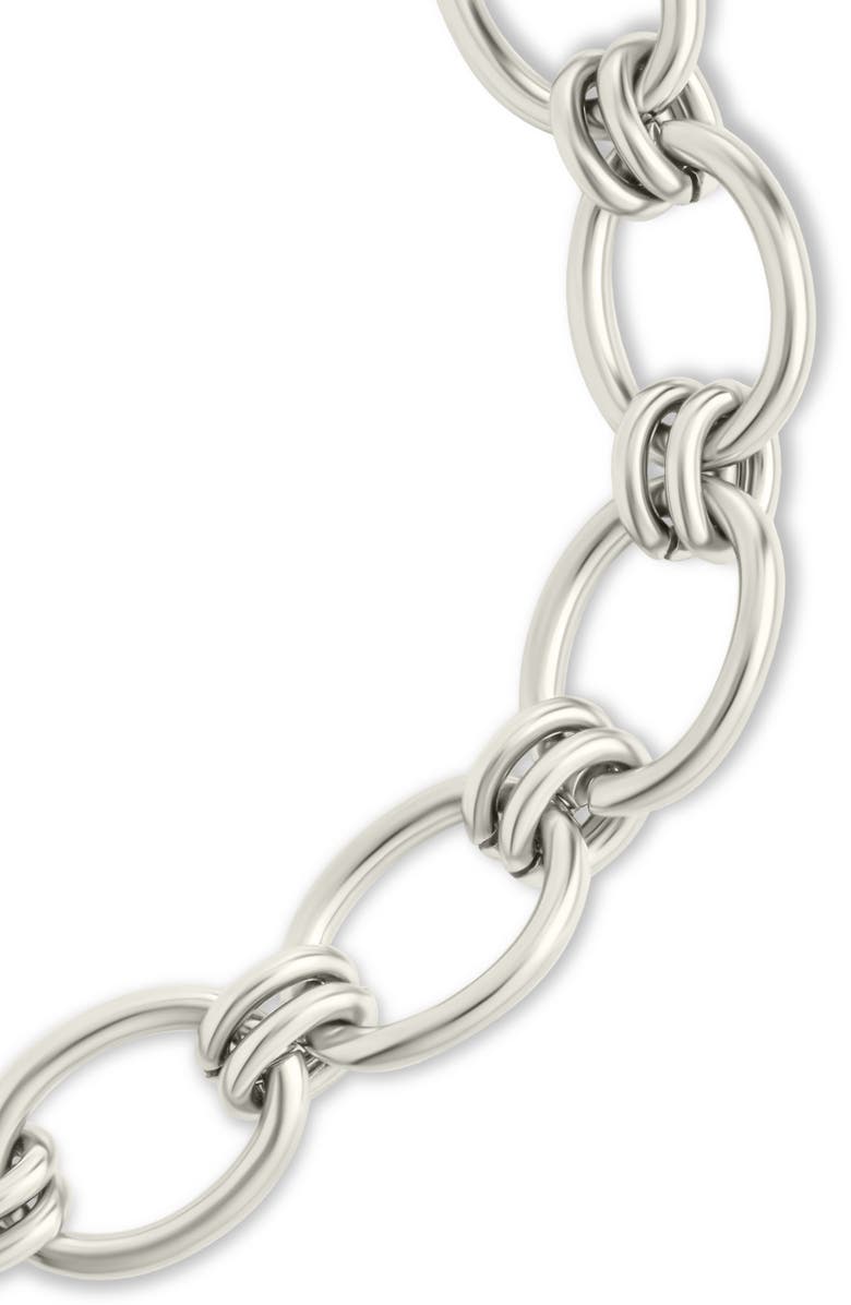 Sterling Forever Celia Oval Chain Link Bracelet, Alternate, color, Silver