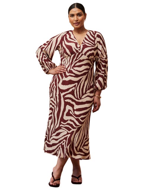 Animal Stripe Long Sleeve Dress