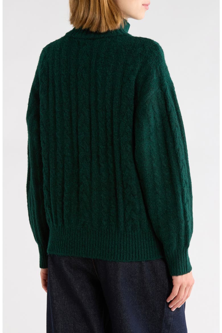 West Half Zip Cable Knit Sweater, Alternate, color, PINE GREEN