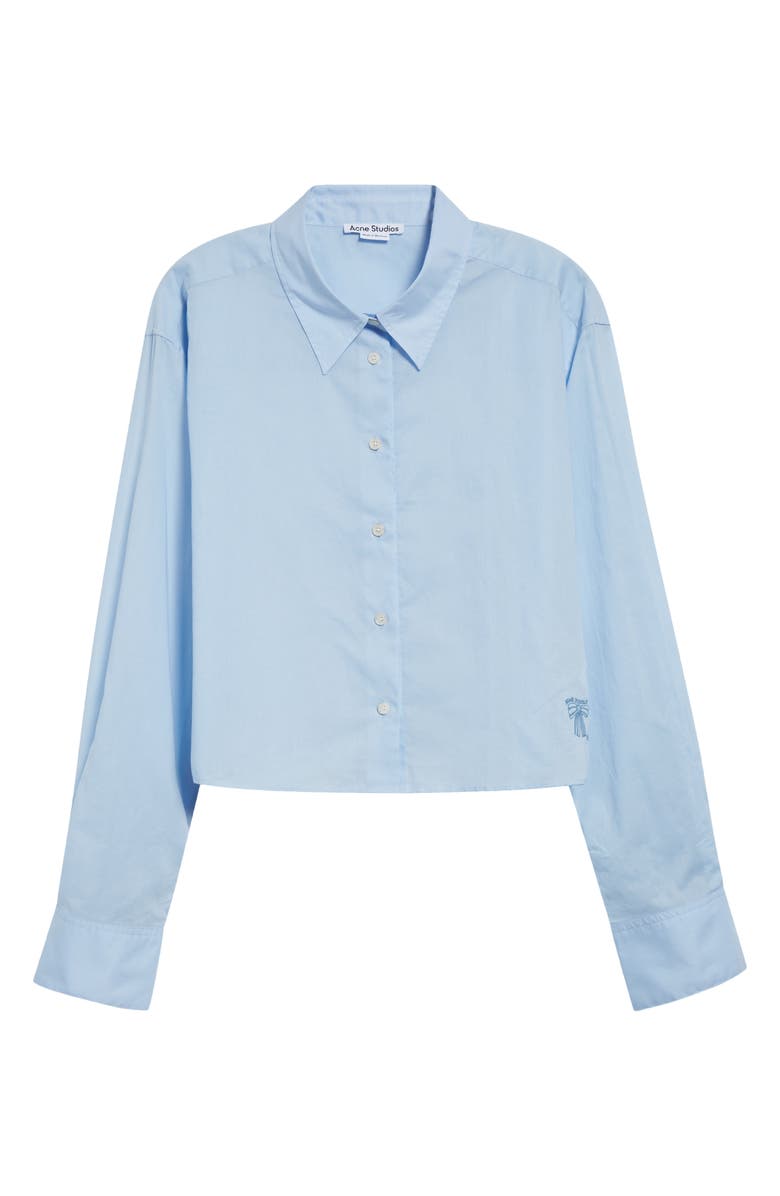 Acne Studios Satai Crop Cotton Voile Button-Up Shirt, Alternate, color, Baby Blue Djy