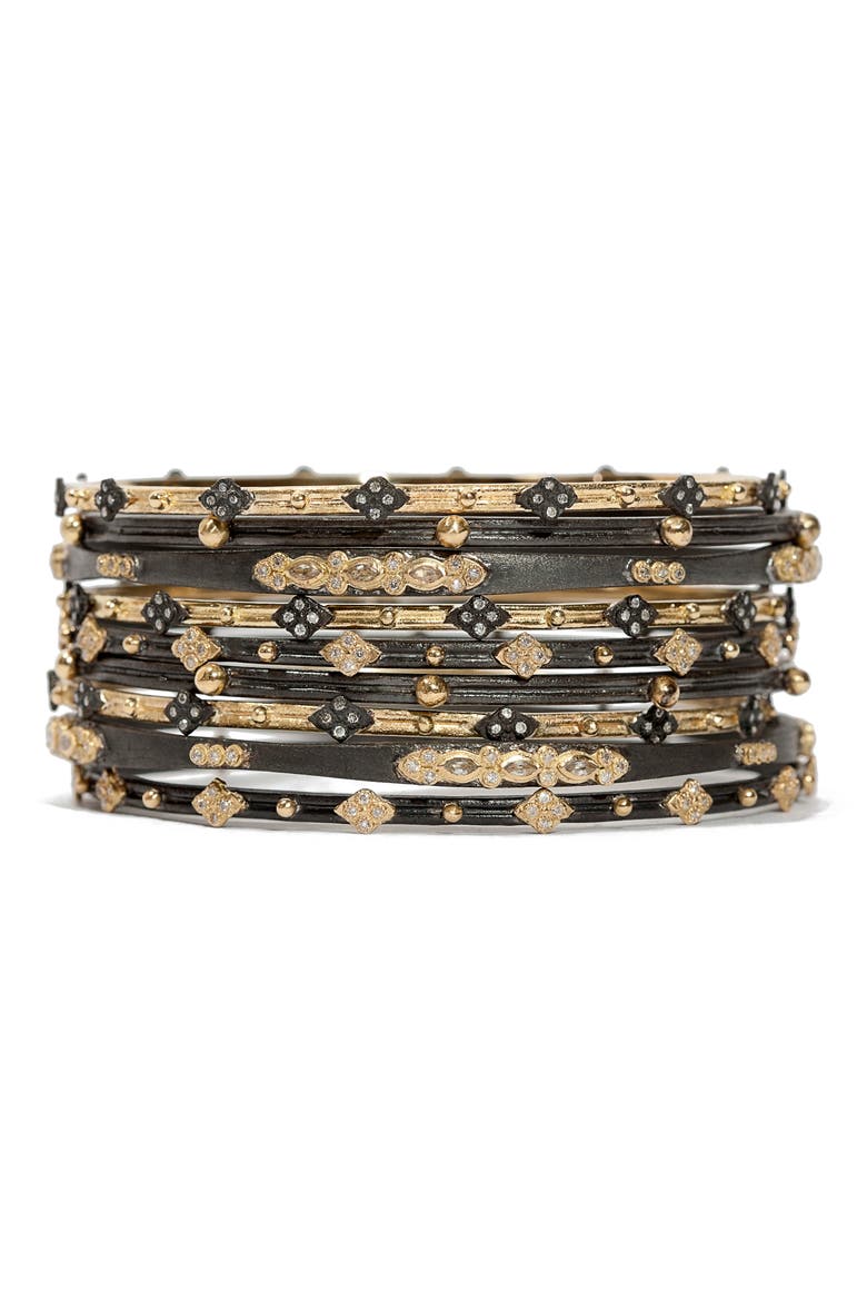 Old World Skinny Crivelli Diamond Bangle, Alternate, color, YELLOW GOLD