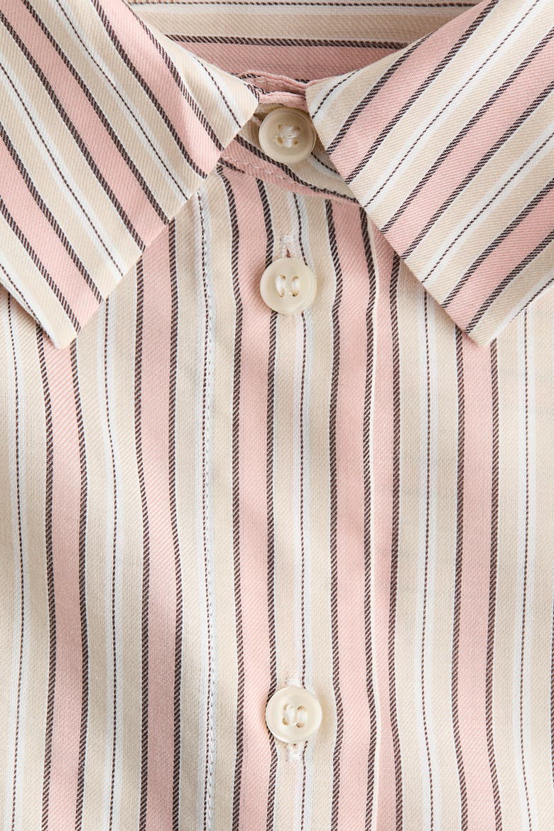 Oversized Lyocell-blend Shirt, Alternate, color, Light pink/striped