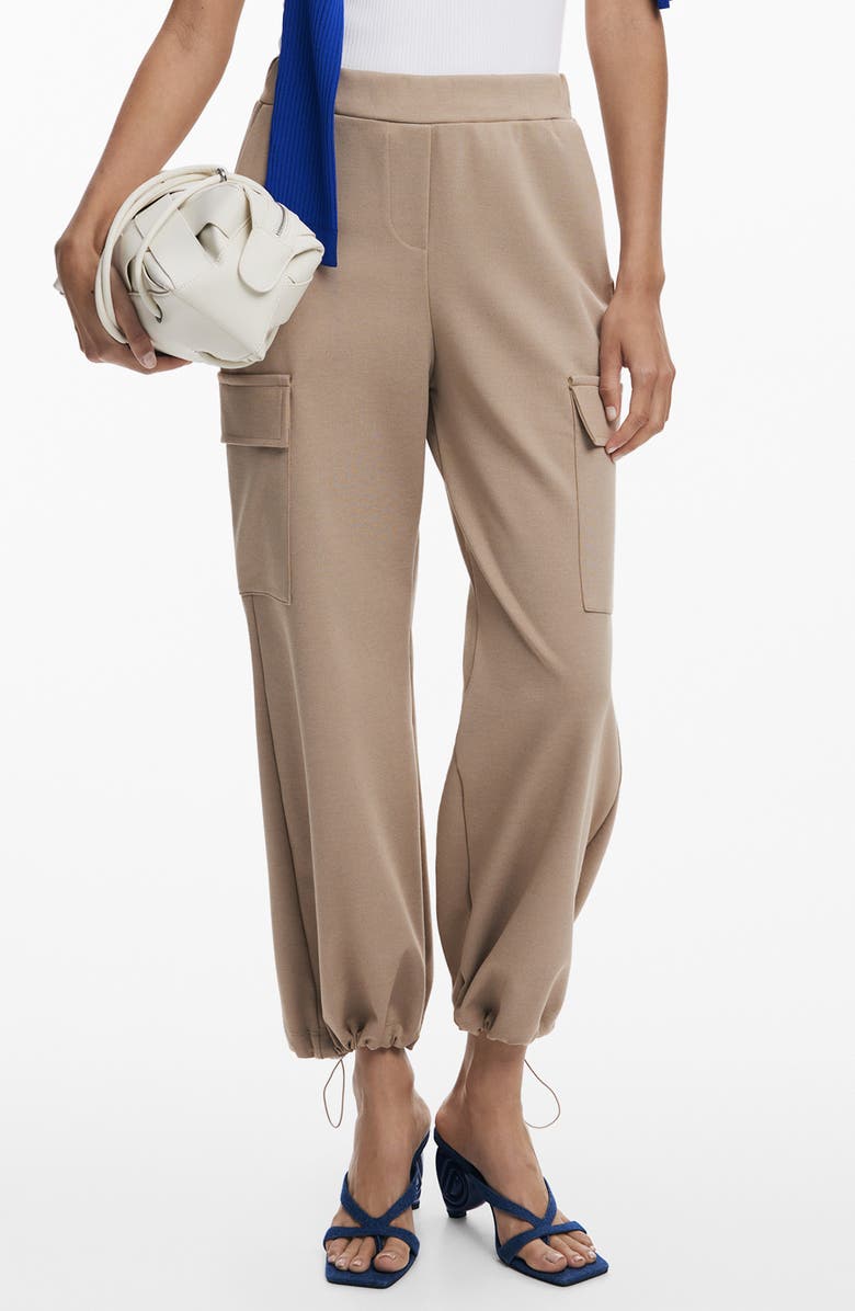 Desigual Mixed Media Jumpsuit, Main, color, Beige