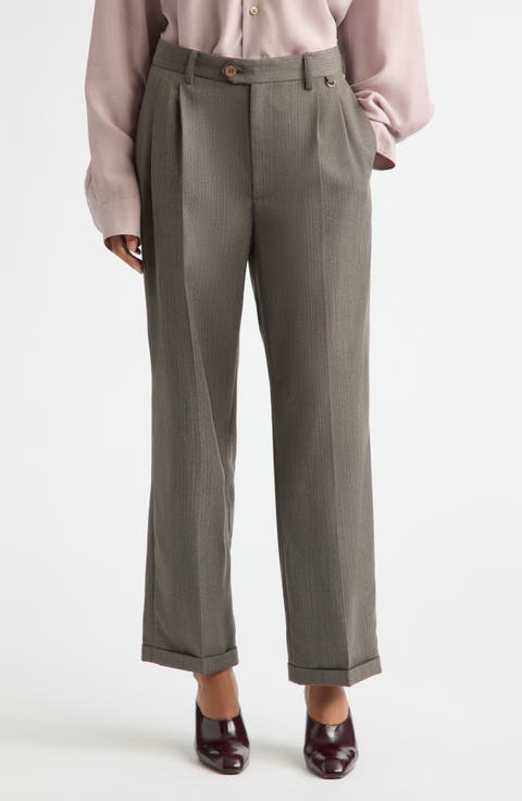 Tipa Front Pleat Straight Leg Trousers