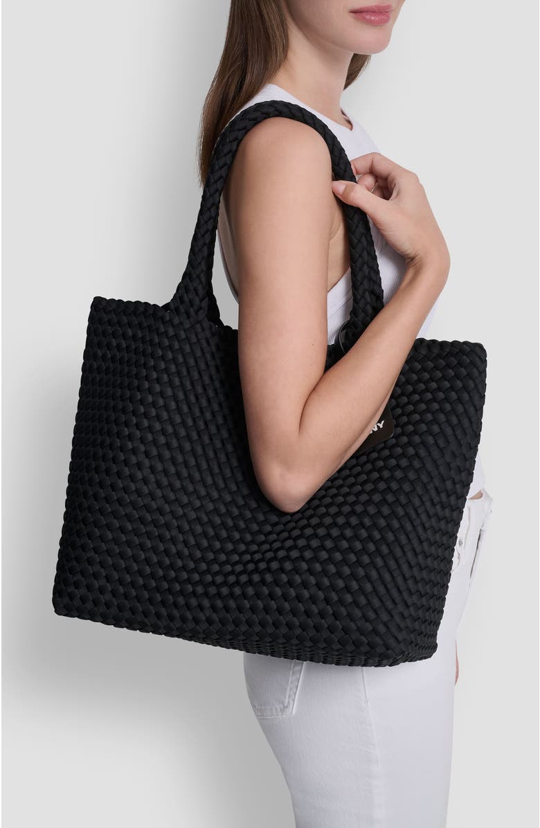 DKNY Giselle Lg Tote, Alternate, color, Black/Silver