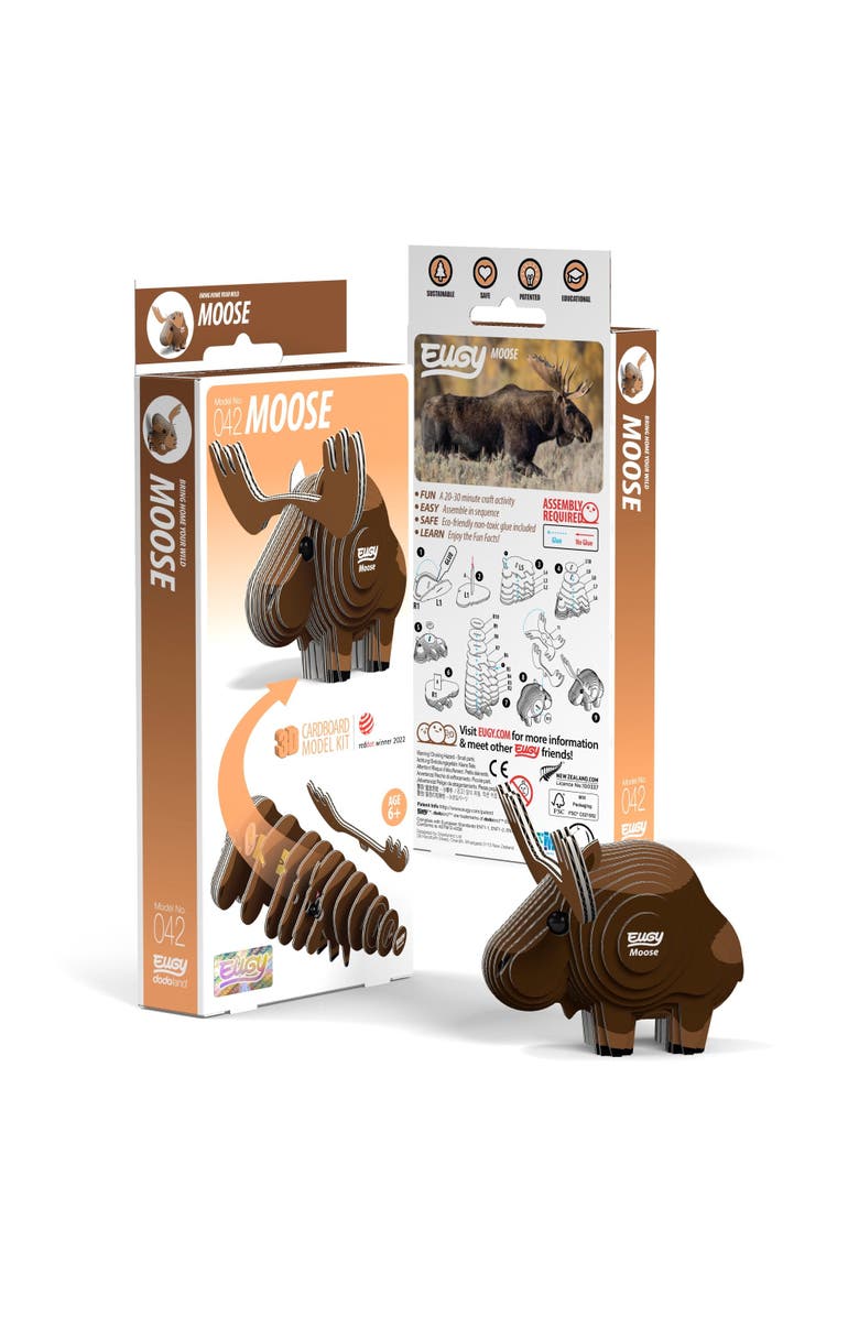Eugy Puzzles Moose 3D Puzzle, Main, color, NO COLOR