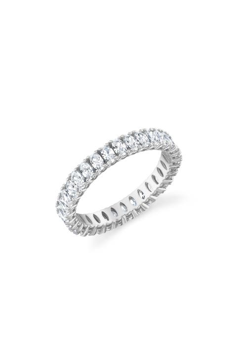 Oval Cubic Zirconia Eternity Band Ring