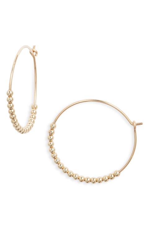 Classic Beaded Hoop Earrings