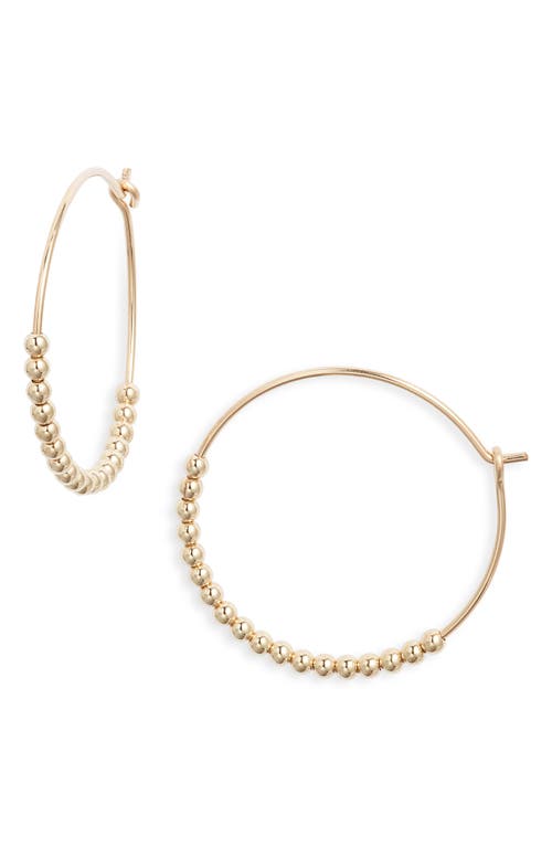 Nashelle Classic Beaded Hoop Earrings In Gold Fill