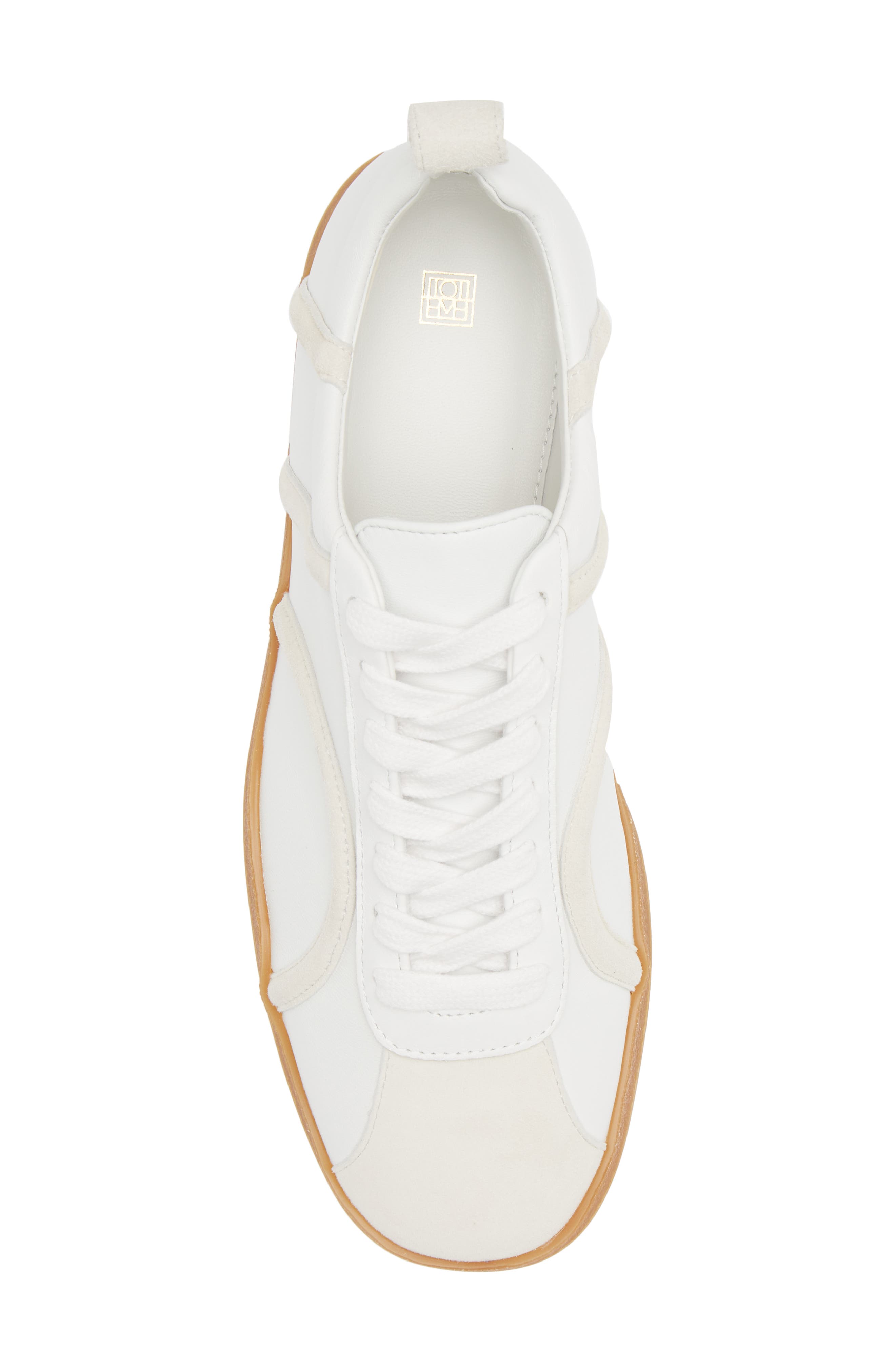 Totême The Leather Sneaker, Alternate, color, OFF-WHITE