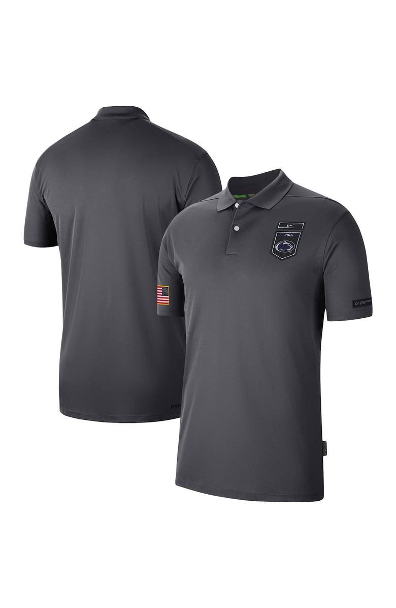 Nike Men's Nike Anthracite Penn State Nittany Lions Victory Military Appreciation Performance Polo, Main, color, 