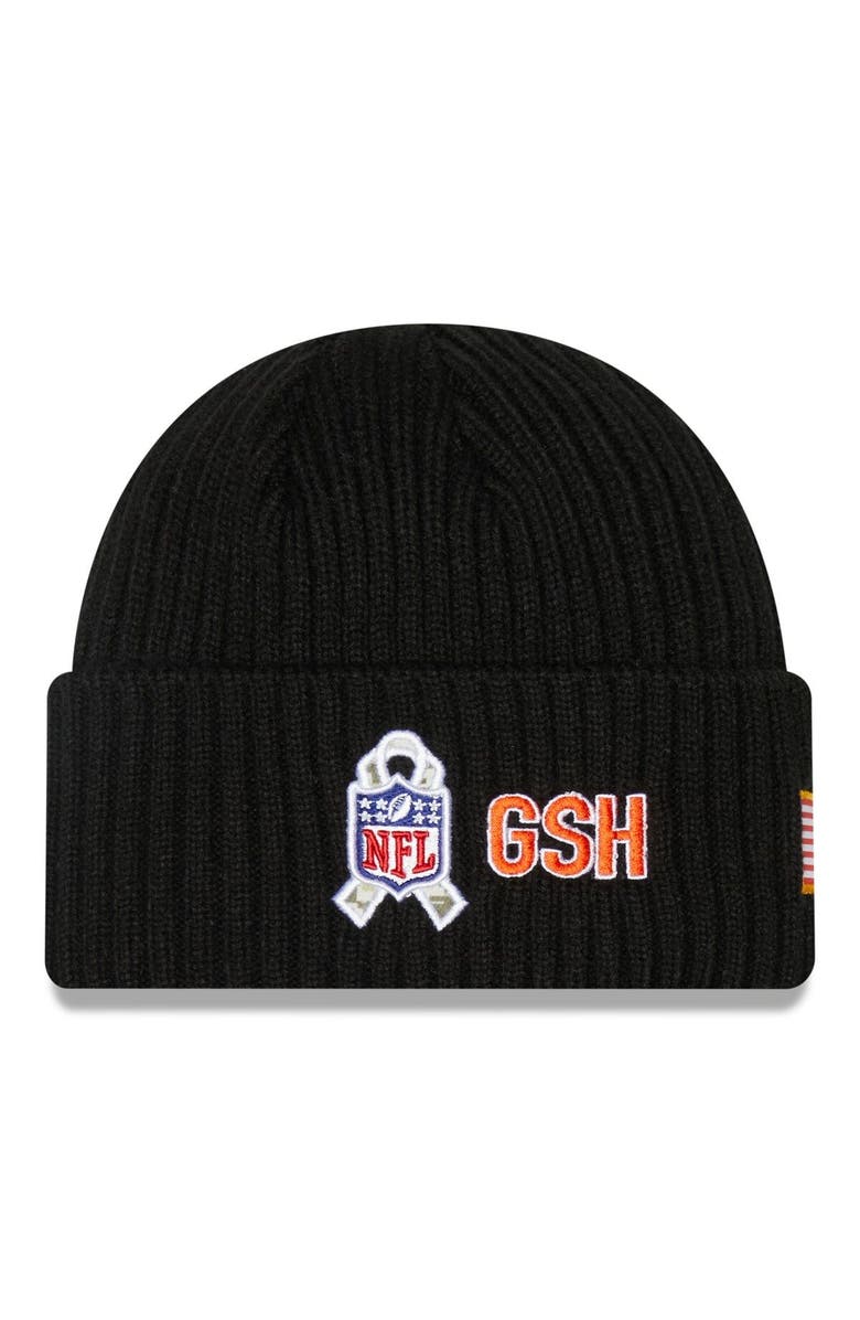 New Era Men's New Era Black Chicago Bears 2022 Salute To Service Knit Hat, Alternate, color, 