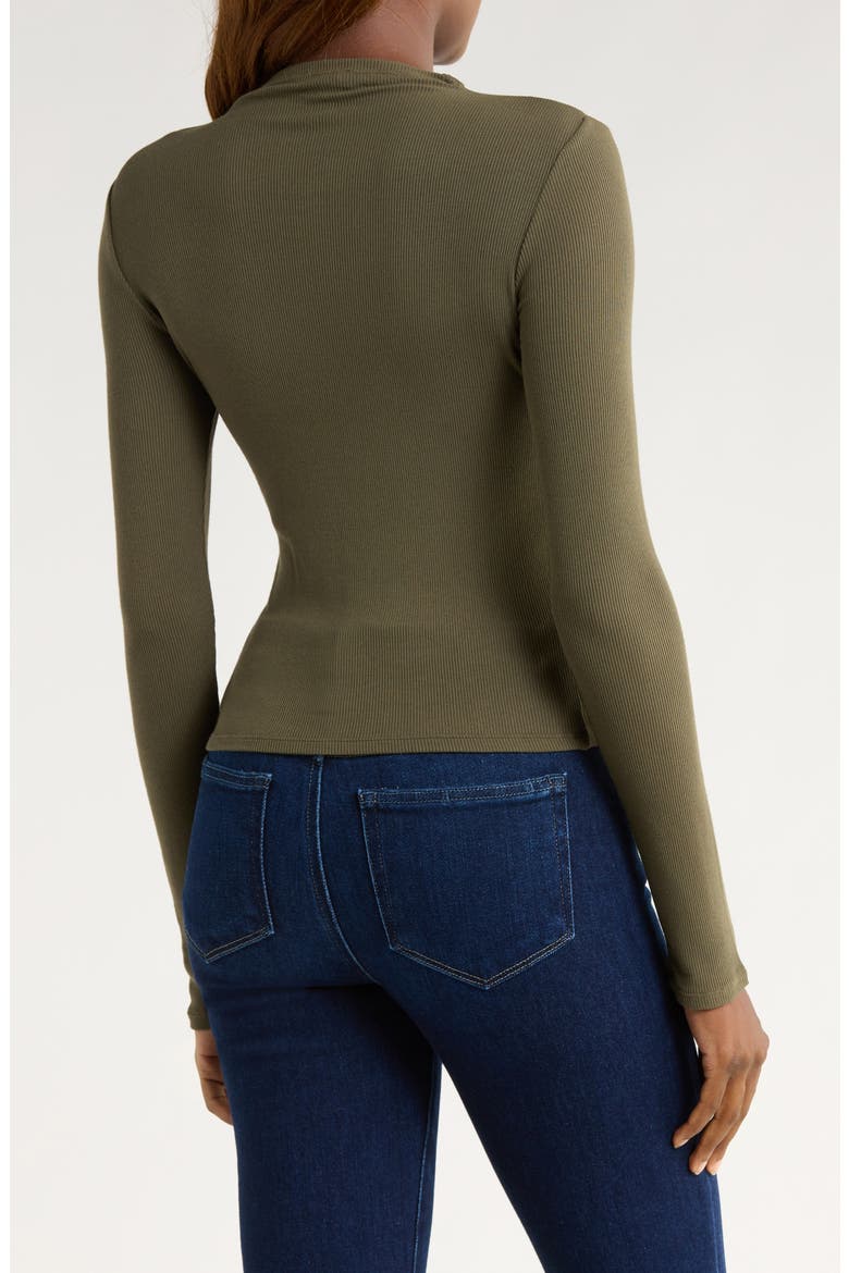 Henrietta Long Sleeve Rib Top, Alternate, color, DARK ARMY