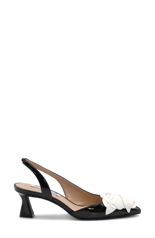 Charles David Alias Slingback Half D'orsay Pointed Toe Pump In Black-white