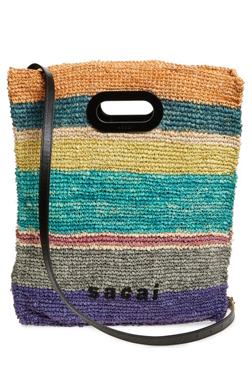 Sacai Multicolor Raffia New Shopper Medium Bag In Multicolored