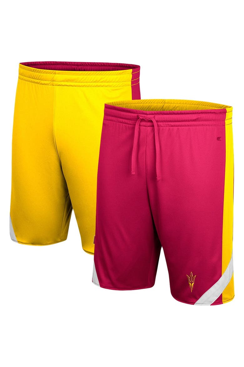 Men's Colosseum Maroon/Gold Arizona State Sun Devils Am I Wrong Reversible Shorts, Main, color, Maroon