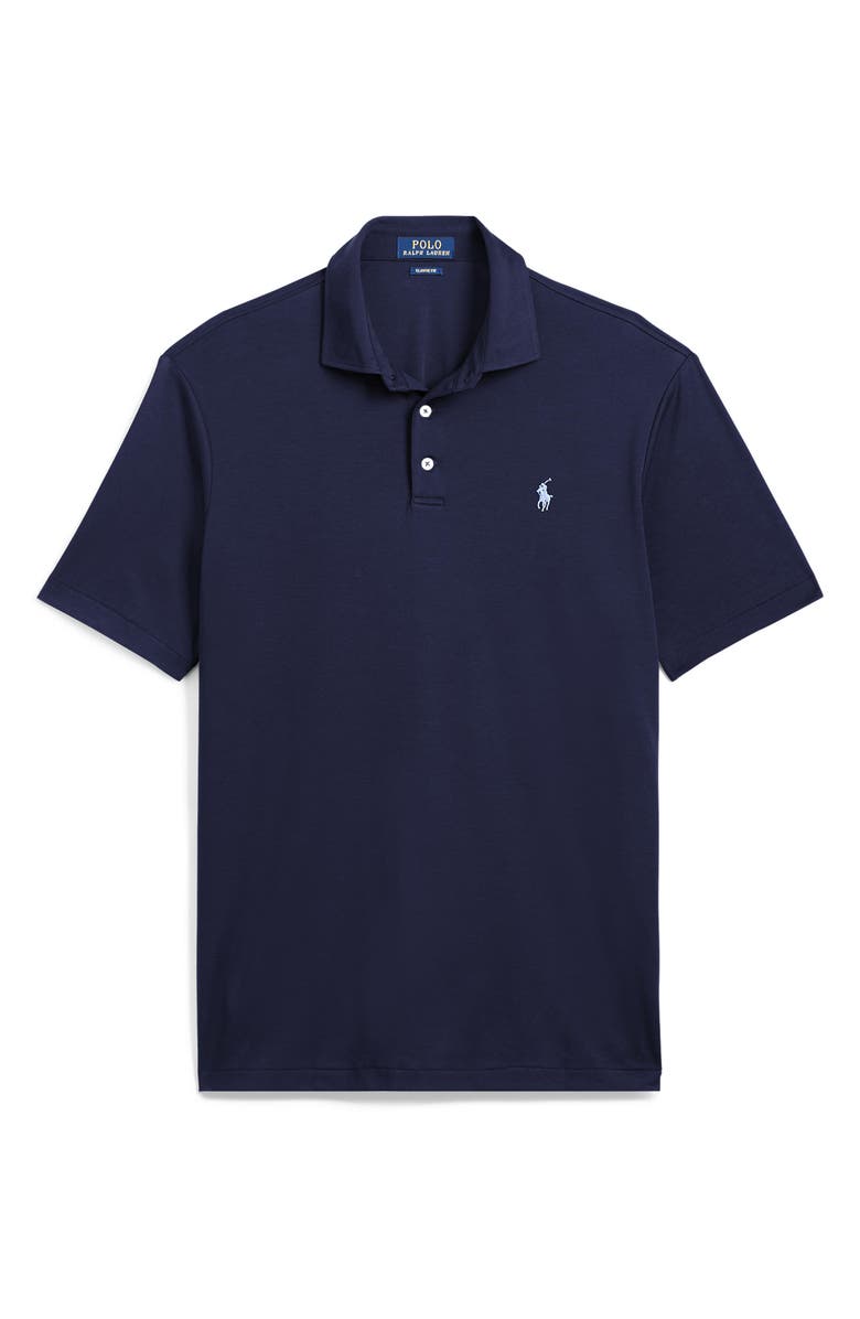 Polo Ralph Lauren Classic Fit Solid Blue Cotton Polo, Alternate, color,