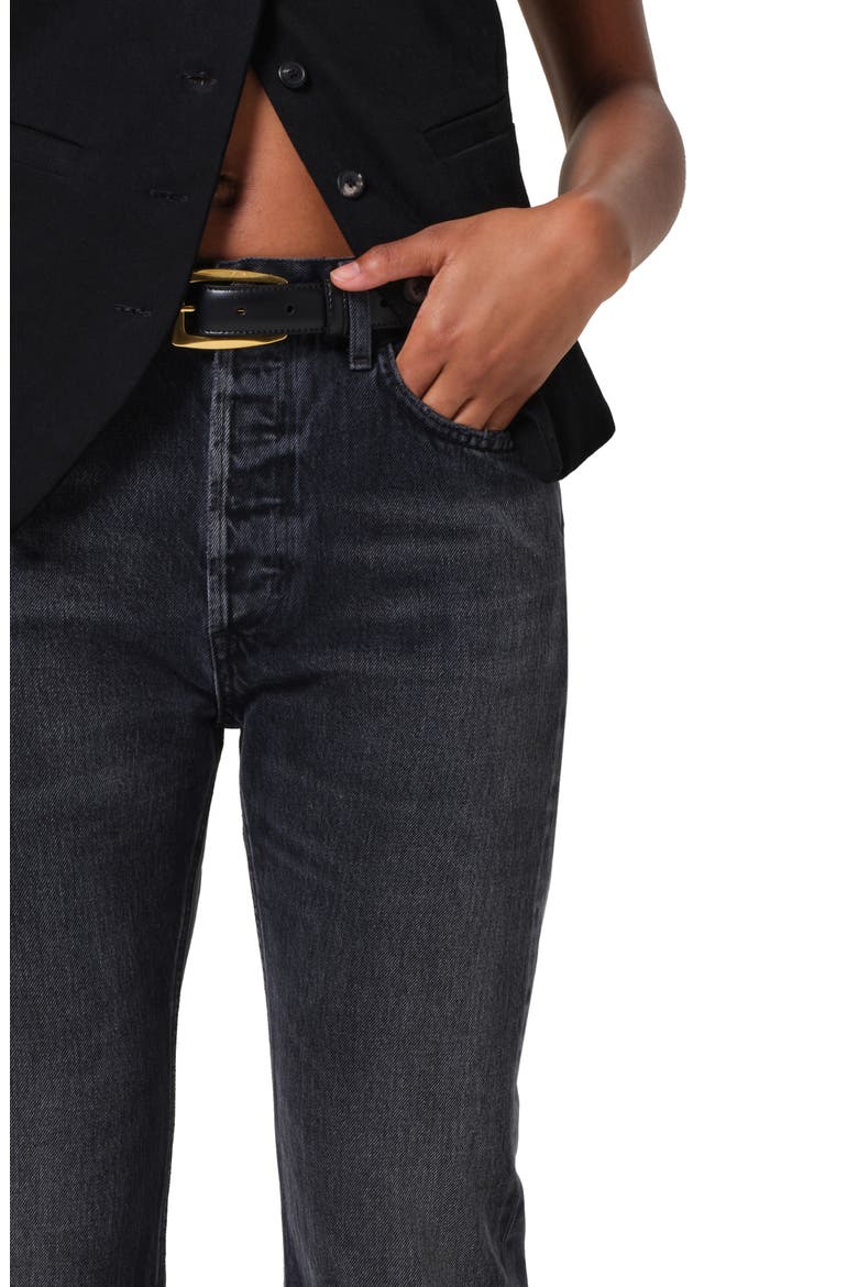 Blaine High Waist Ankle Straight Leg Jeans, Alternate, color, VINTAGE BLACK