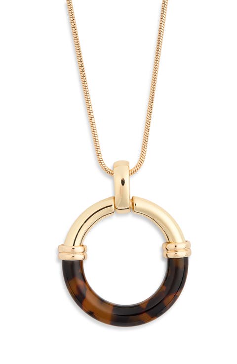 Resin & Metal Ring Pendant Necklace