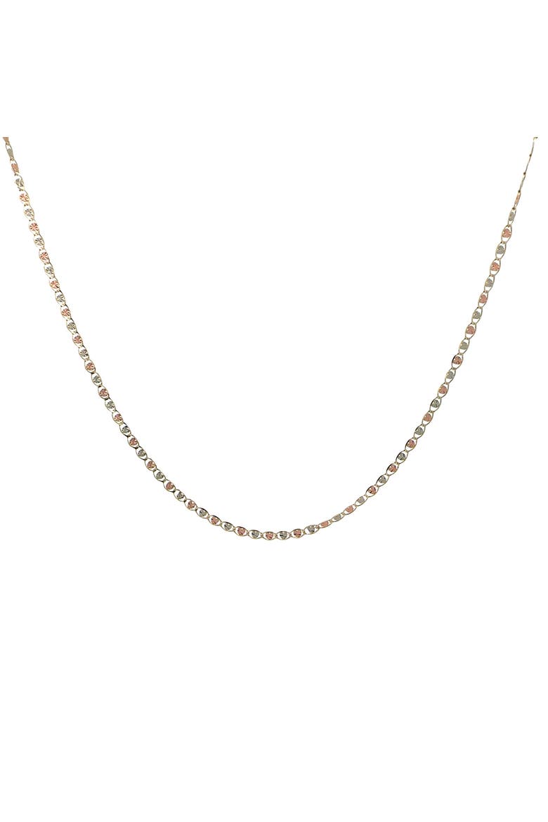 14K Tri Color Gold Valentino Heart Link Necklace, 20"  2.6mm, Main, color, YELLOW