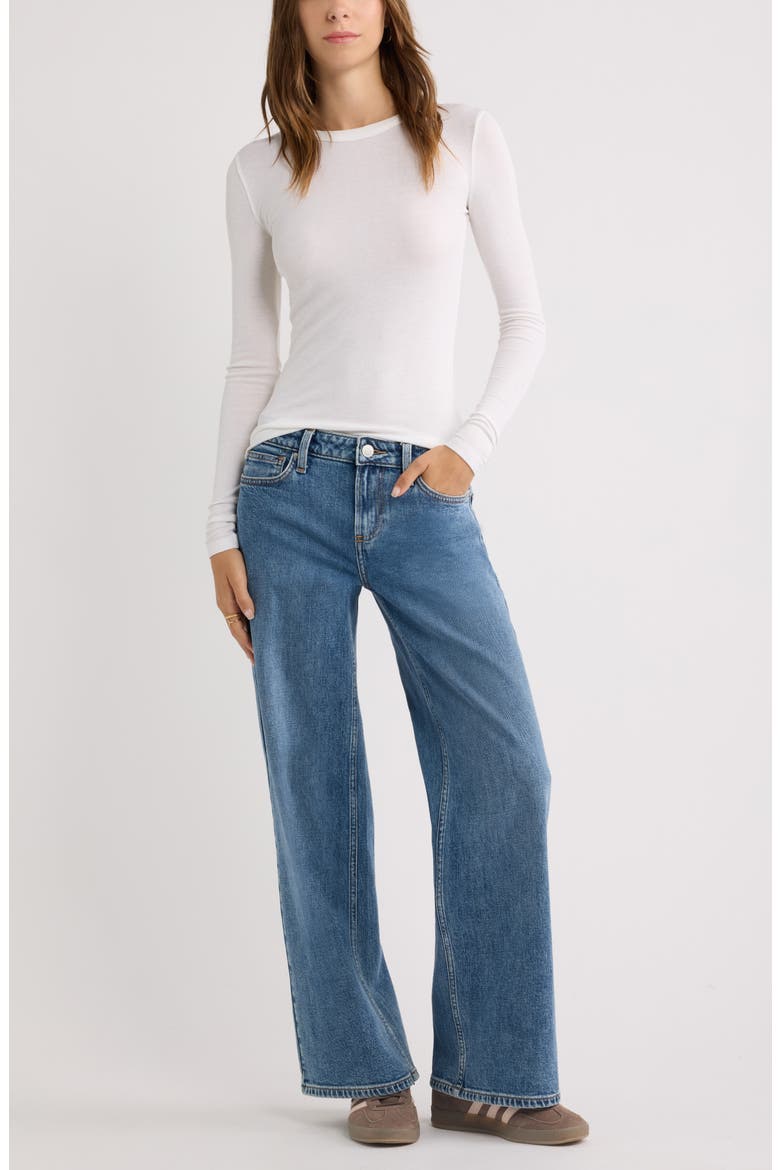 Ribbed Long Sleeve T-Shirt, Alternate, color, WHITE