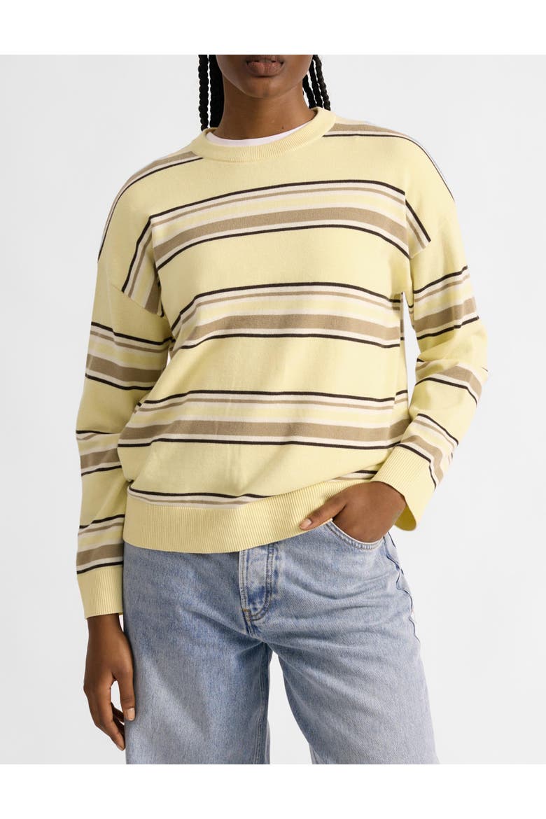 Stripe Cotton Jumper, Alternate, color, Lemon