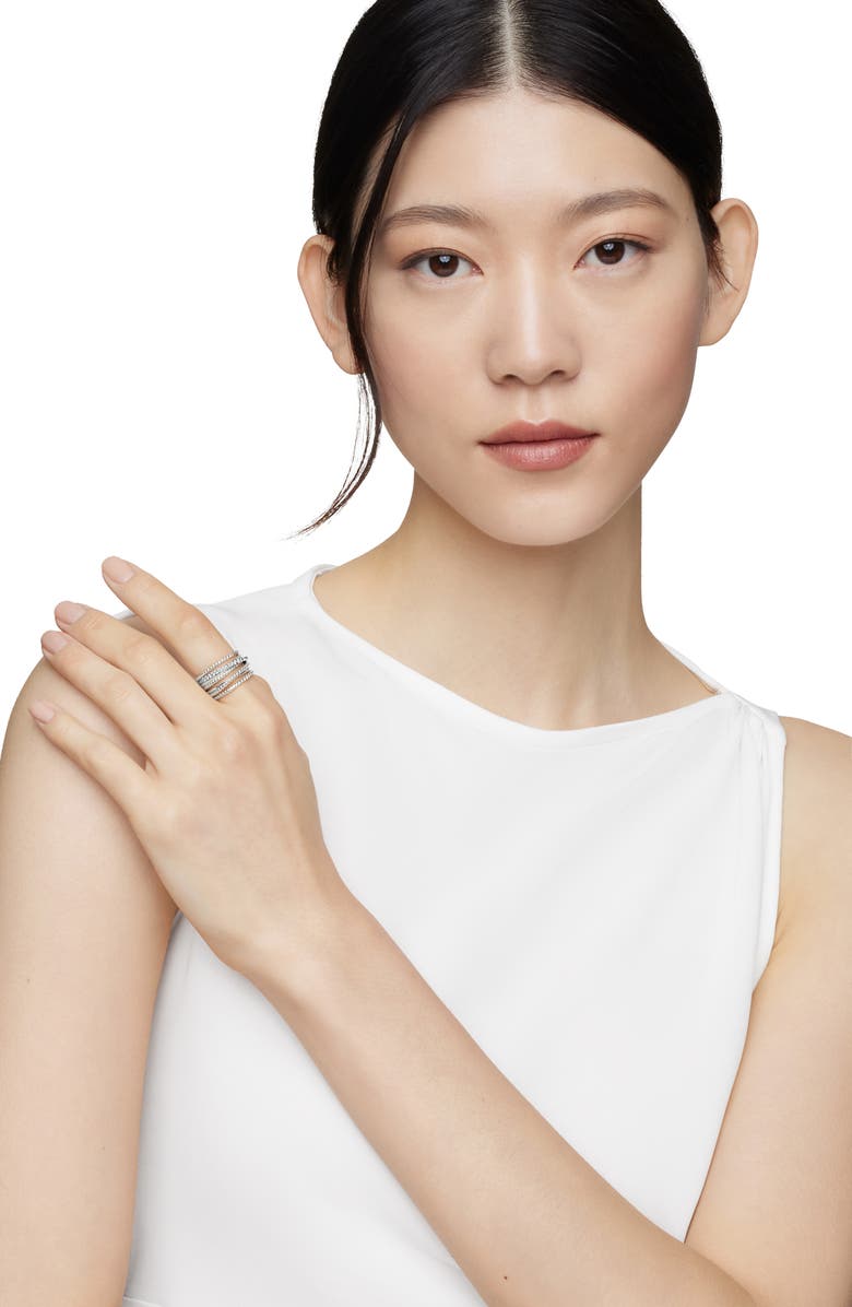 David Yurman Crossover Wide Diamond Stacked Ring, Alternate, color, Diamond