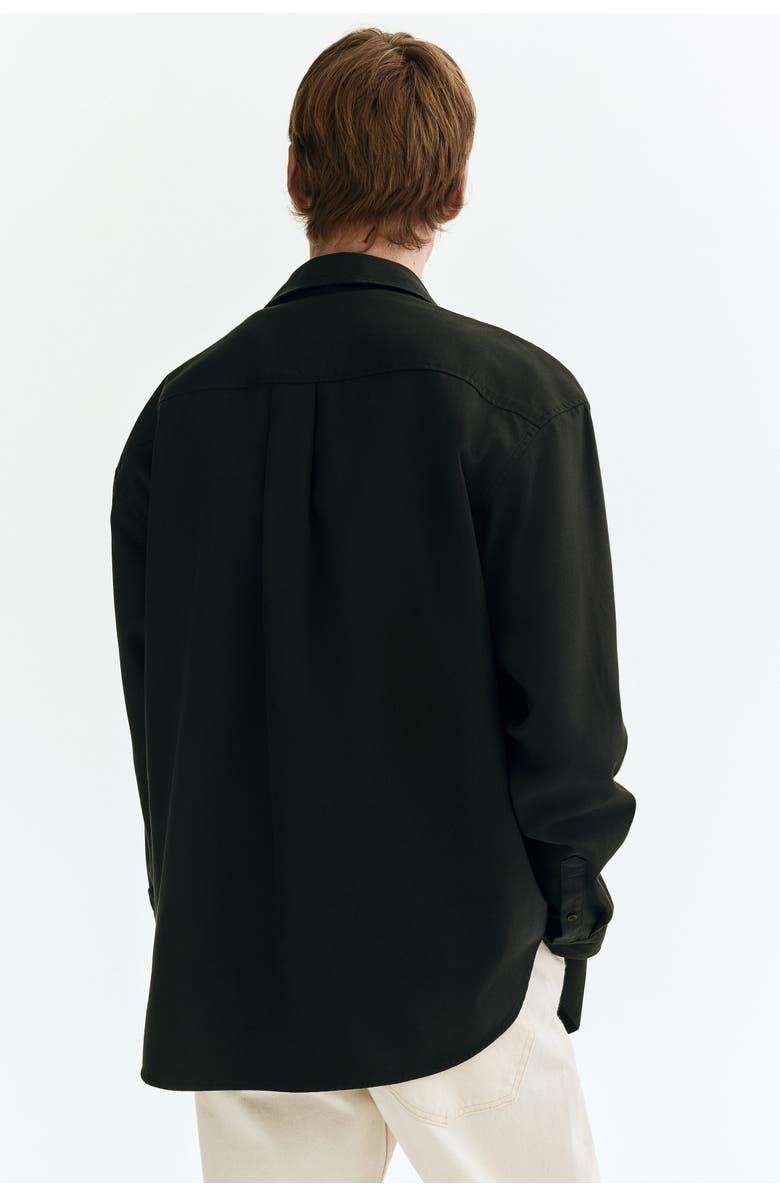 H&M Relaxed Fit Shirt, Alternate, color, Black