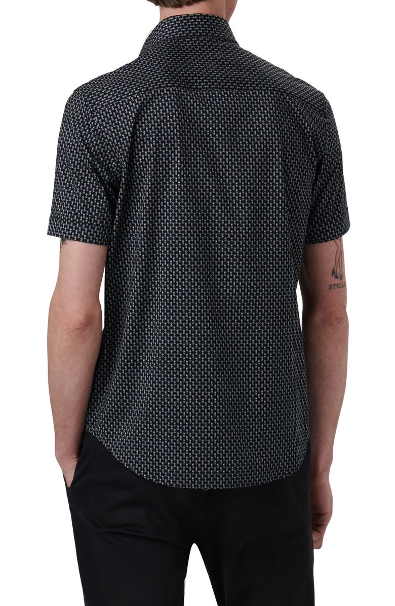 Bugatchi OoohCotton<sup>®</sup> Dot Print Short Sleeve Button-Up Shirt, Alternate, color, 