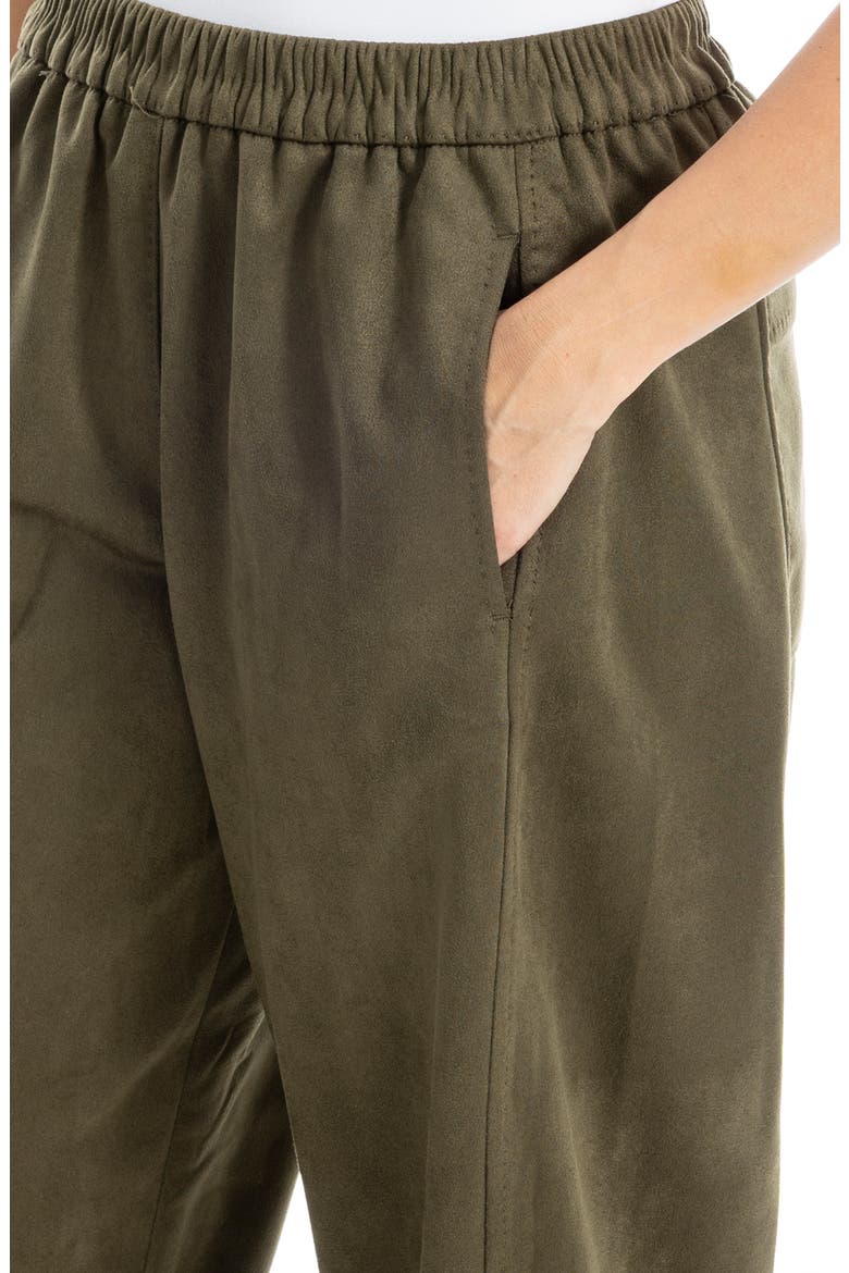 Faux Suede Barrel Pants, Alternate, color, SAGE