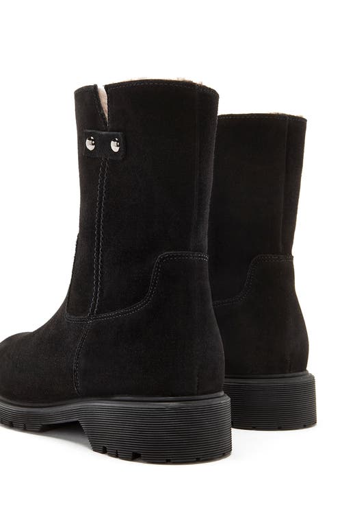 La Canadienne Hunter Genuine Shearling Lined Waterproof Boot In Black