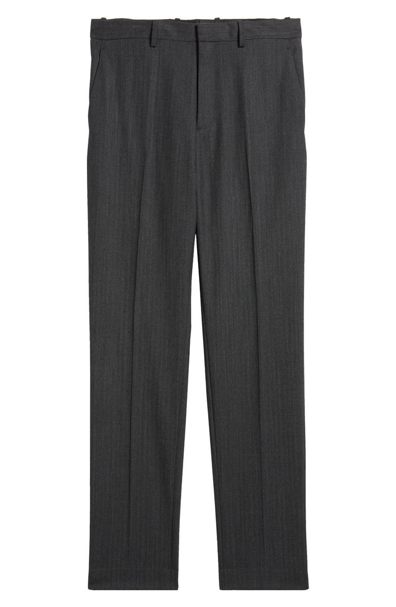 Theory Mayer Herringbone Wool Blend Flannel Dress Pants, Alternate, color, Charcoal Multi