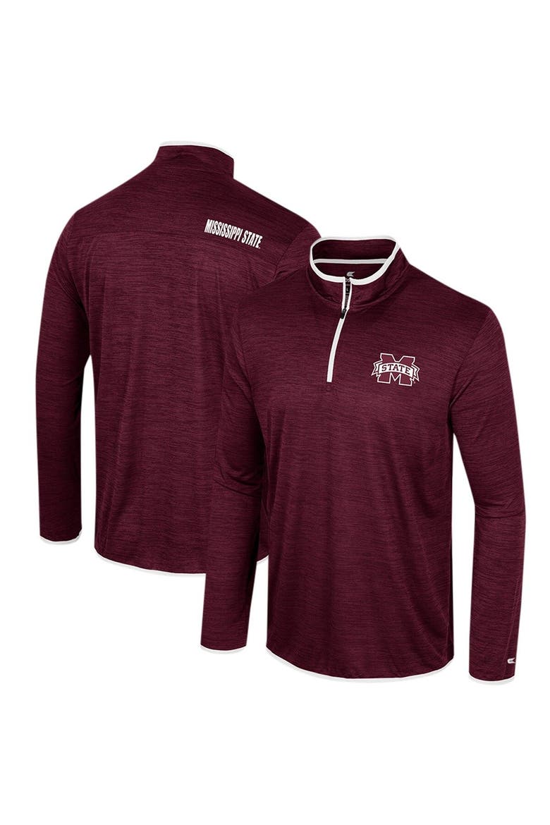 Men's Colosseum Maroon Mississippi State Bulldogs Wright Quarter-Zip Windshirt, Main, color, Maroon