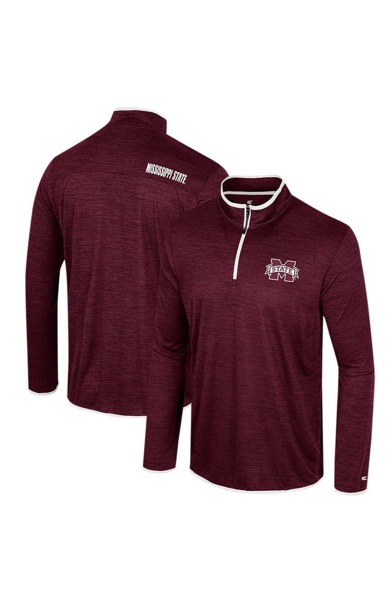 COLOSSEUM Men's Colosseum Maroon Mississippi State Bulldogs Wright Quarter-Zip Windshirt, Main, color, Maroon