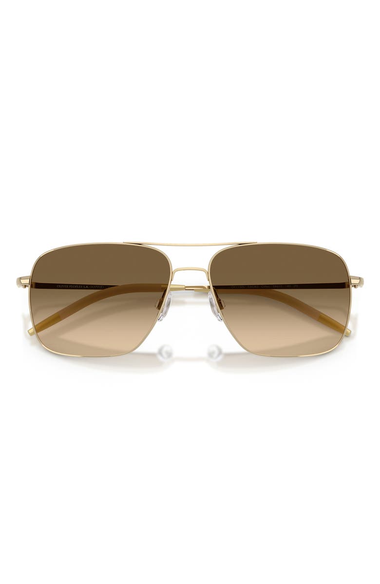 Oliver Peoples Clifton 54mm Gradient Aviator Sunglasses, Alternate, color, Gold / Moss Gradient