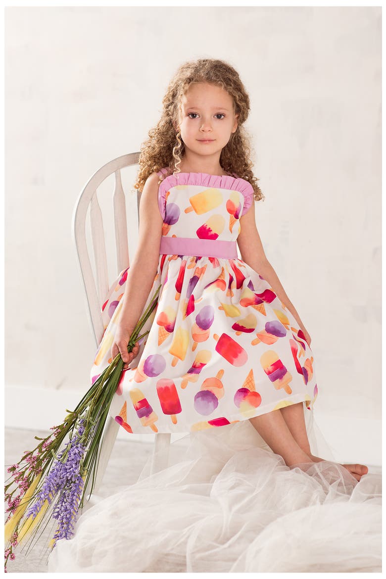 Kids' Ice Cream Print Dress, Alternate, color, PINK
