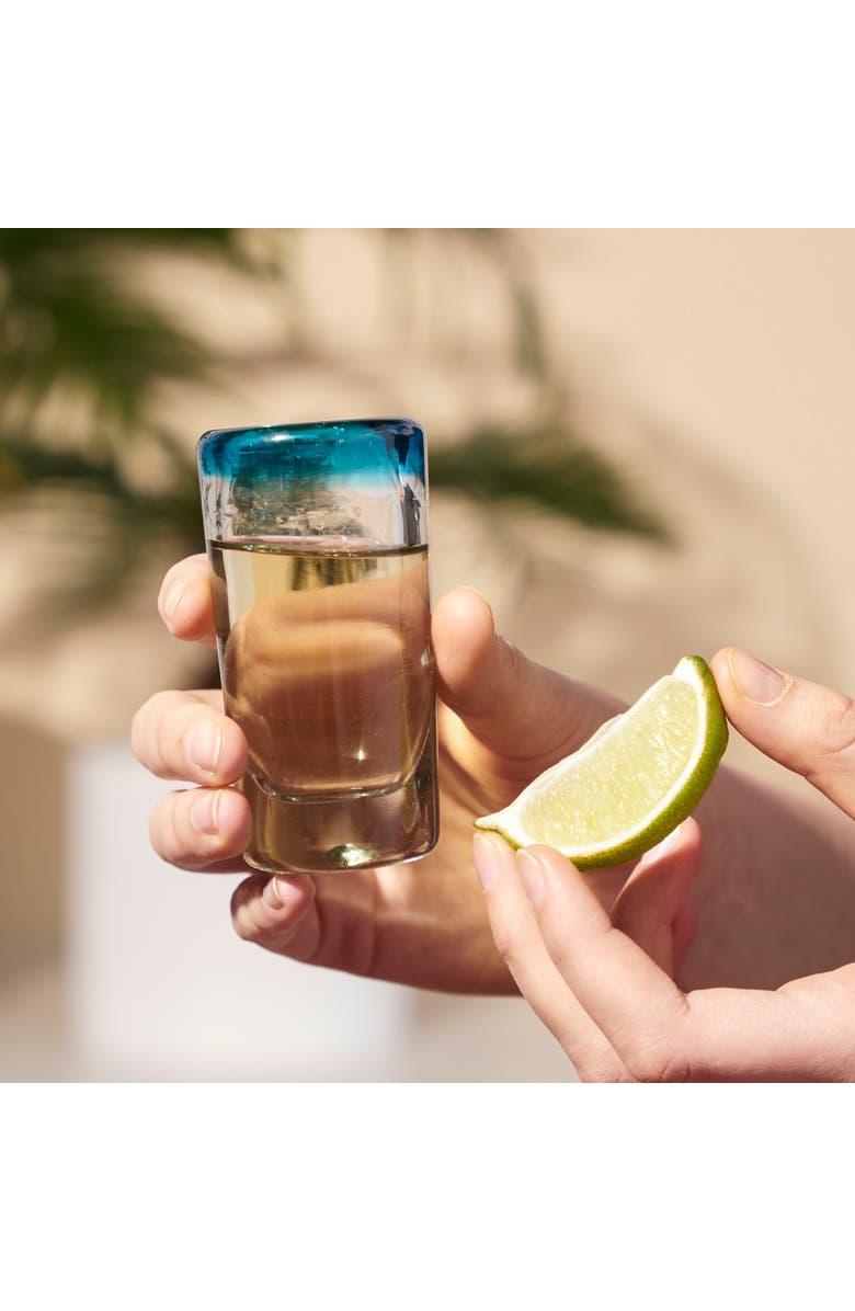 TWINE Segunda Vida Primavera Recycled Shot Glasses Set of 4, Alternate, color, Clear