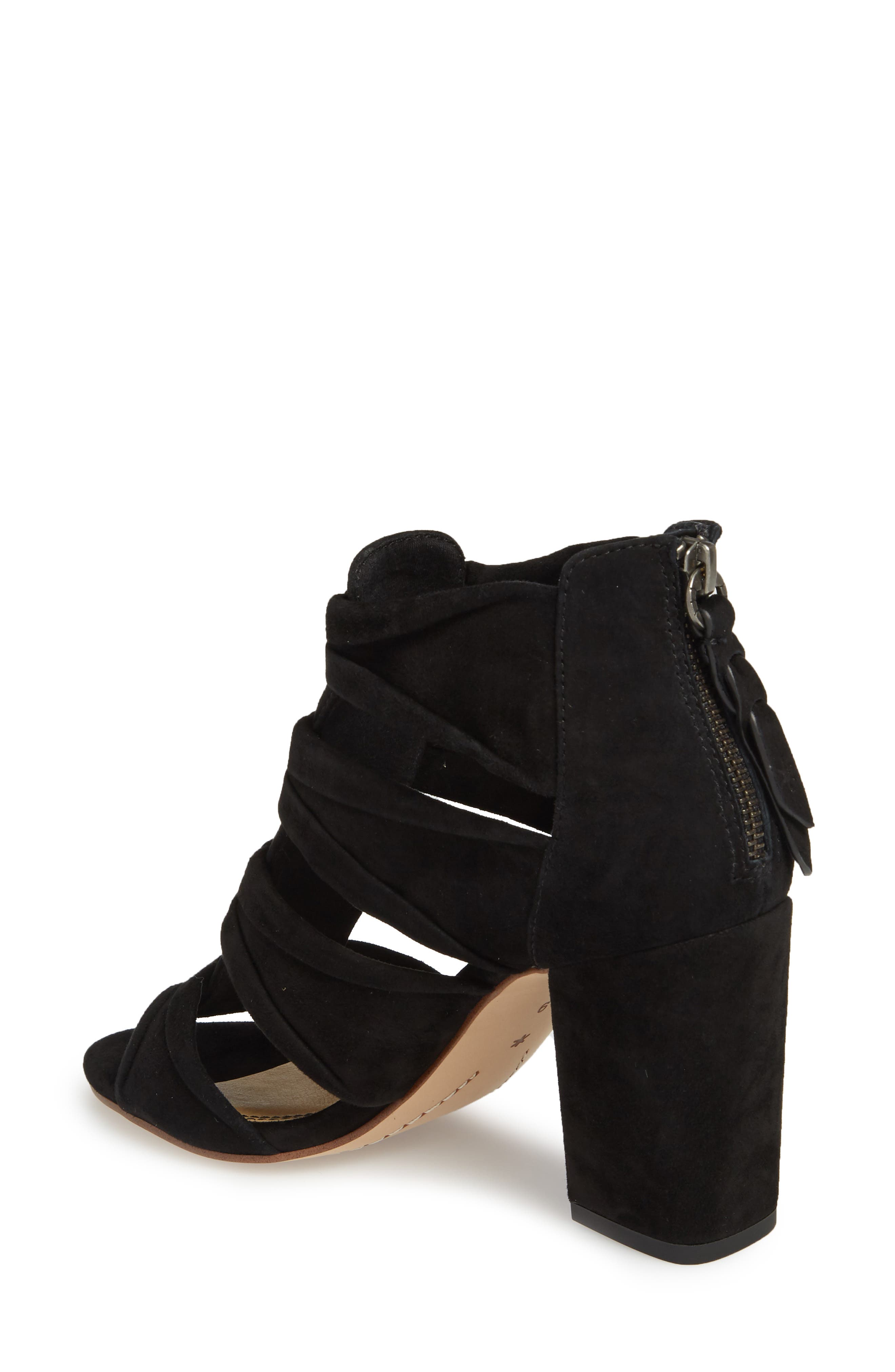 Nando Block Heel Sandal, Alternate, color, BLACK SUEDE
