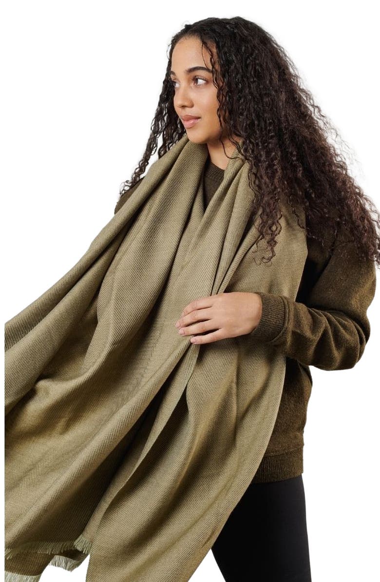 Studio Variously Haze Merino Handloom Throw, Alternate, color, Haze Green