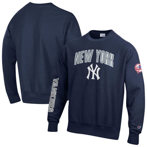 Men's Champion  Navy New York Yankees Reverse Weave Chenille Sweatshirt
