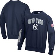 Champion Men's Champion  Navy New York Yankees Reverse Weave Chenille Sweatshirt